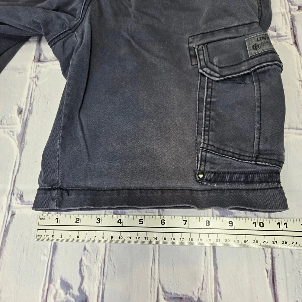 Y2k Unionbay Mens‎ Cargo Shorts Blue Sz 34 Cotton Spandex Utility Pockets Casual